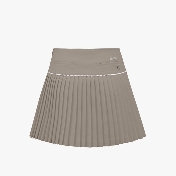 [FL SIGNATURE] PEARL FLARE PLEATED SKIRT(BEIGE)