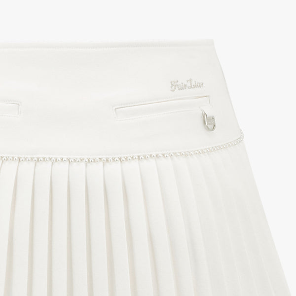 [FL SIGNATURE] PEARL FLARE PLEATED SKIRT(WHITE)