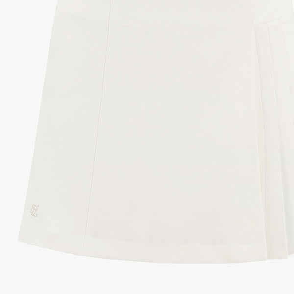 HALF-PLEATED SKIRT(WHITE)