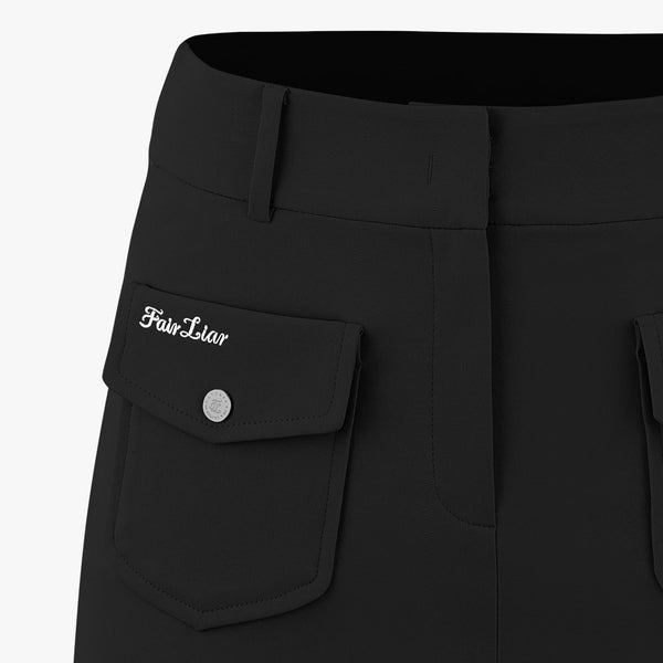 FRONT-POCKET SKIRT(BLACK)