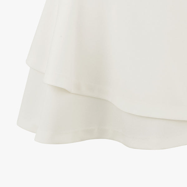 HIGH-WAIST DOUBLE FLARE SKIRT(IVORY)