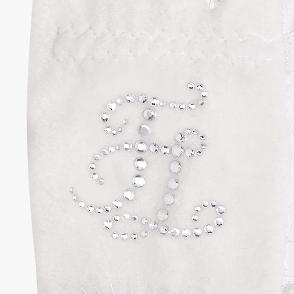 CRYSTAL FUR TWO HAND GLOVES (WHITE)