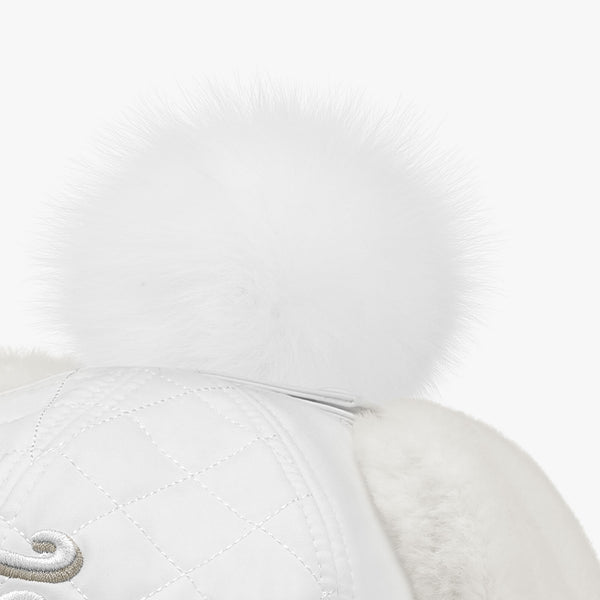 QUILTED EAR MUFF CAP (WHITE)