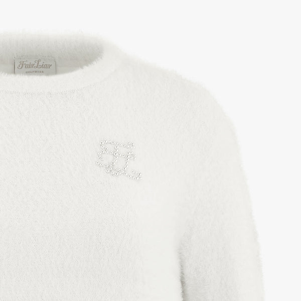 ROUND NECK LOGO WINDPROOF KNIT(IVORY)