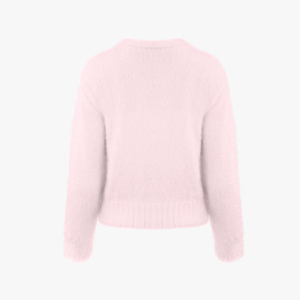 ROUND NECK LOGO WINDPROOF KNIT(PINK CHORAL)