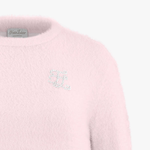 ROUND NECK LOGO WINDPROOF KNIT(PINK CHORAL)