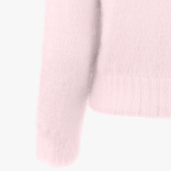 ROUND NECK LOGO WINDPROOF KNIT(PINK CHORAL)