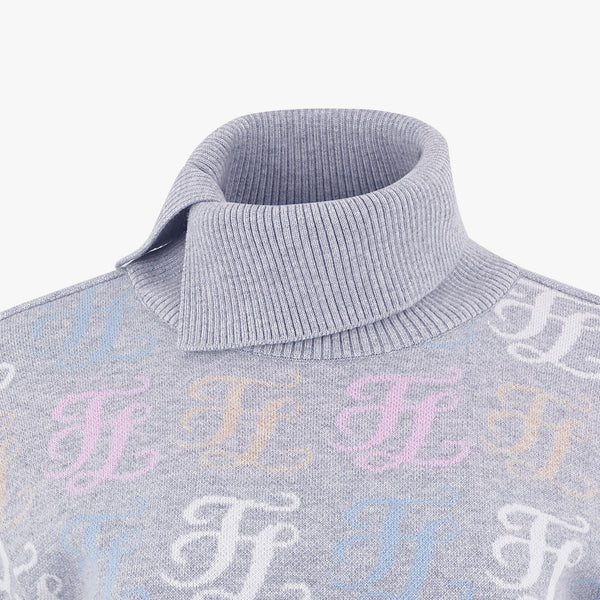 TURTLENECK JACQUARD KNIT(GRAY)