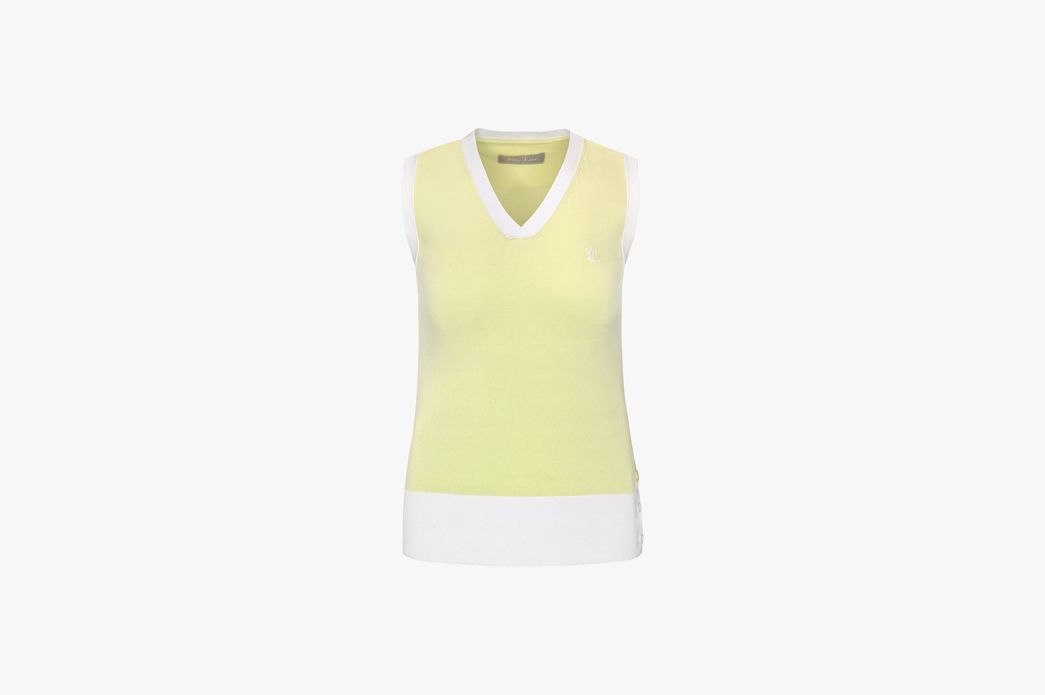 V Neck Knit Vest Lime