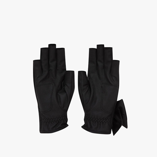 FINGERLESS RIBBON GLOVES(BLACK)