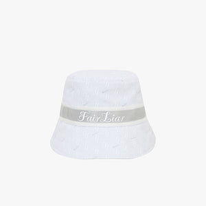 LOGO PATTERN REVERSIBLE BUCKET HAT(WHITE)