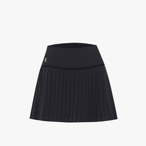 CHAIN FLARE PLEATES SKIRT(BLACK)