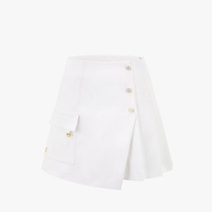 MIXED PLEATS SKIRT(WHITE)