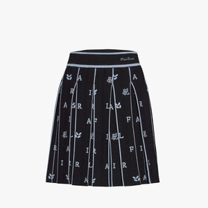 PLEATED JACQUARD KNIT SKIRT(BLACK)