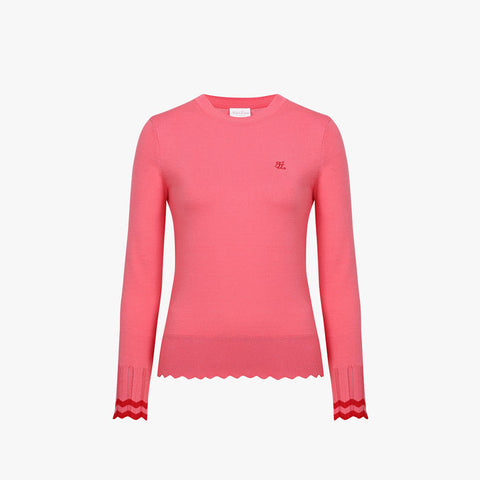 ROUND WAVE KNIT(PINK CHORAL)