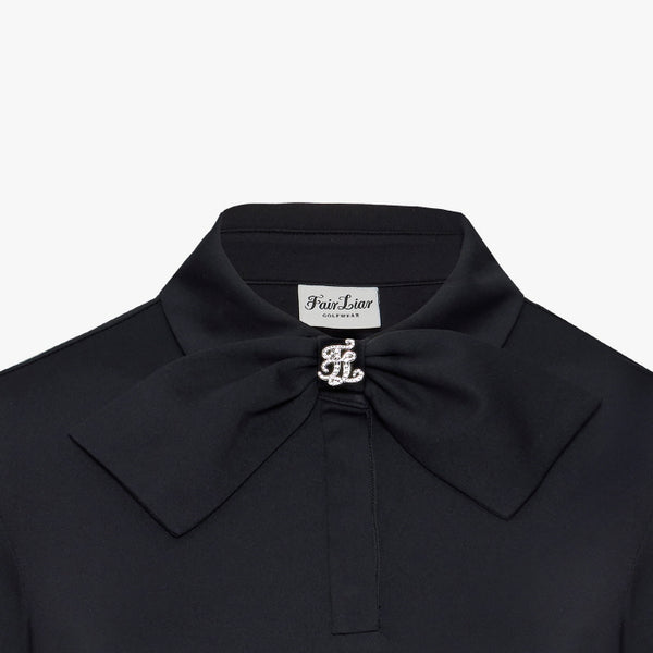 FRONT RIBBON T-SHIRT(BLACK)