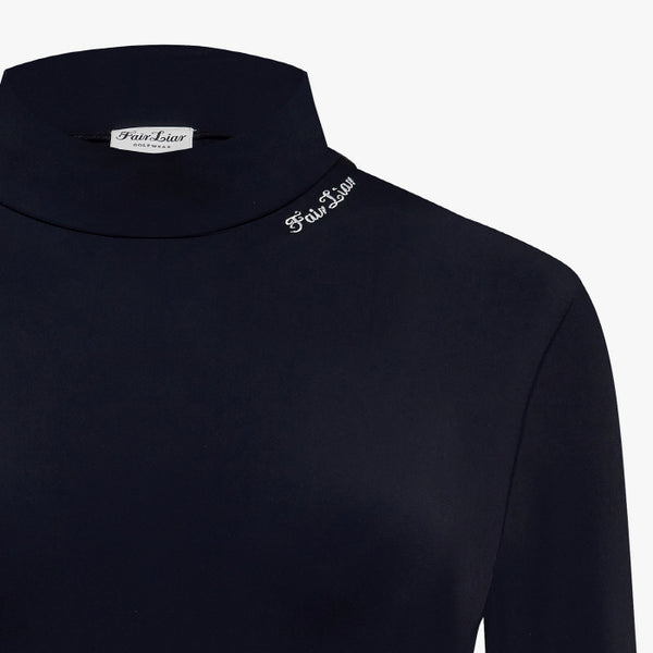 PEARL HALFNECK T-SHIRT(BLACK)