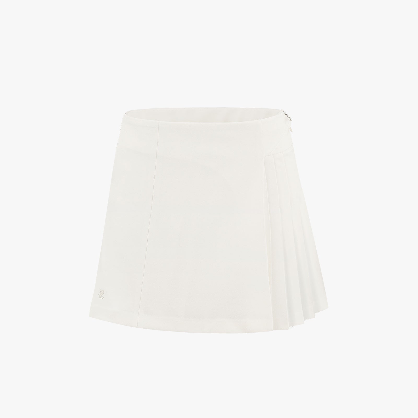 HALF-PLEATED SKIRT(WHITE)