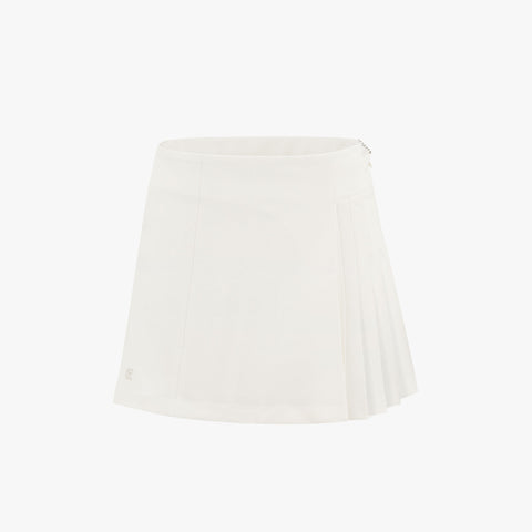 HALF-PLEATED SKIRT(WHITE)