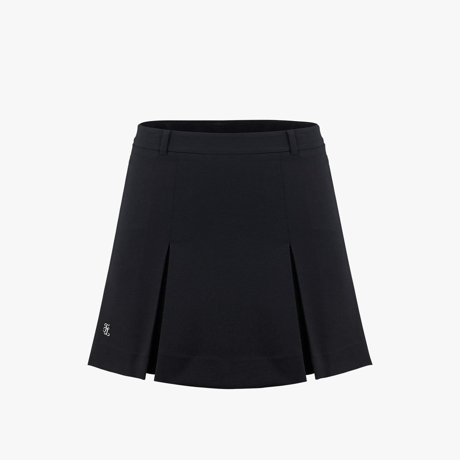 WIDE PLEATED SKIRT(BLACK)