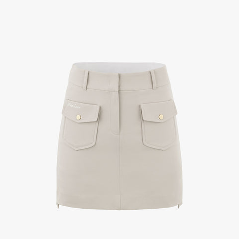 FRONT-POCKET SKIRT(BEIGE)