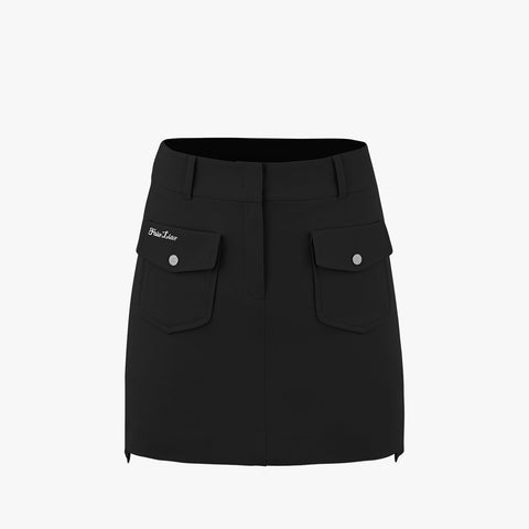 FRONT-POCKET SKIRT(BLACK)