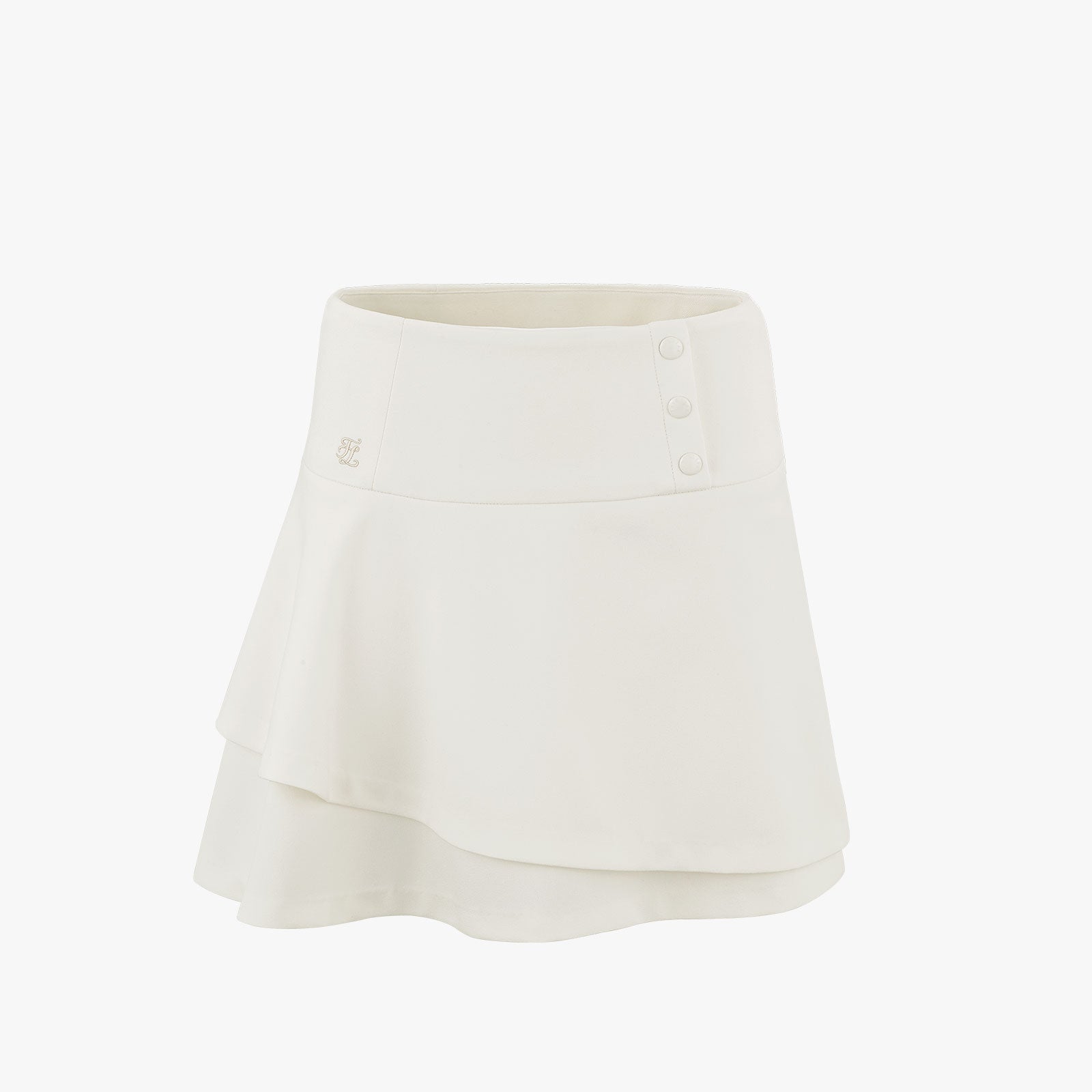 HIGH-WAIST DOUBLE FLARE SKIRT(IVORY)