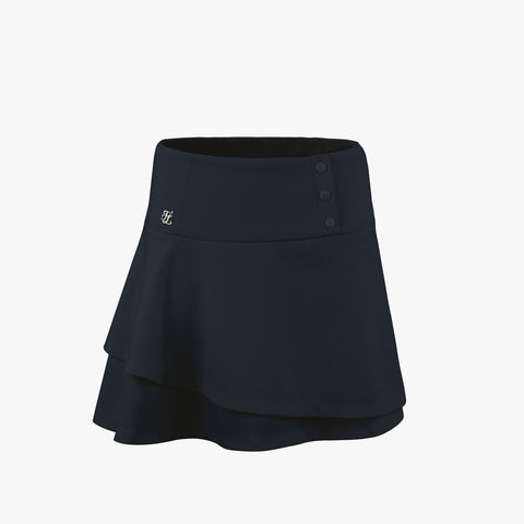 HIGH-WAIST DOUBLE FLARE SKIRT(NAVY)