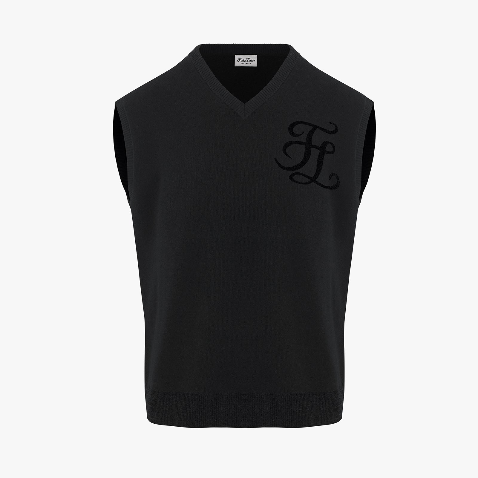 MEN'S V-NECK KNIT VEST(BLACK)