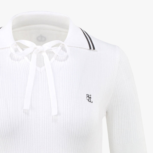 FRONT RIBBON KNIT(WHITE)