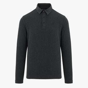 MEN'S WOVEN PATCH COLLAR SHIRT(CHARCOAL)