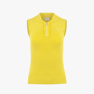 WAVE COLLAR HALF ZIP-UP KNIT(YELLOW)