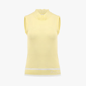 TULLE COLLAR SLEEVELESS KNIT(YELLOW)