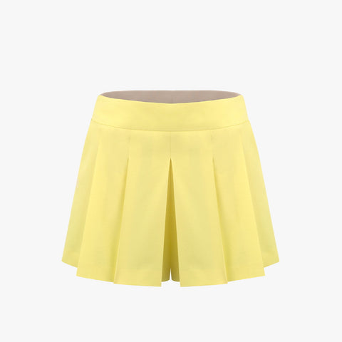 WIDE PLEATS SHORTS(YELLOW)