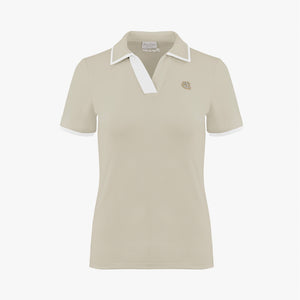 [FL SIGNATURE] OPEN NECK T-SHIRT(BEIGE)