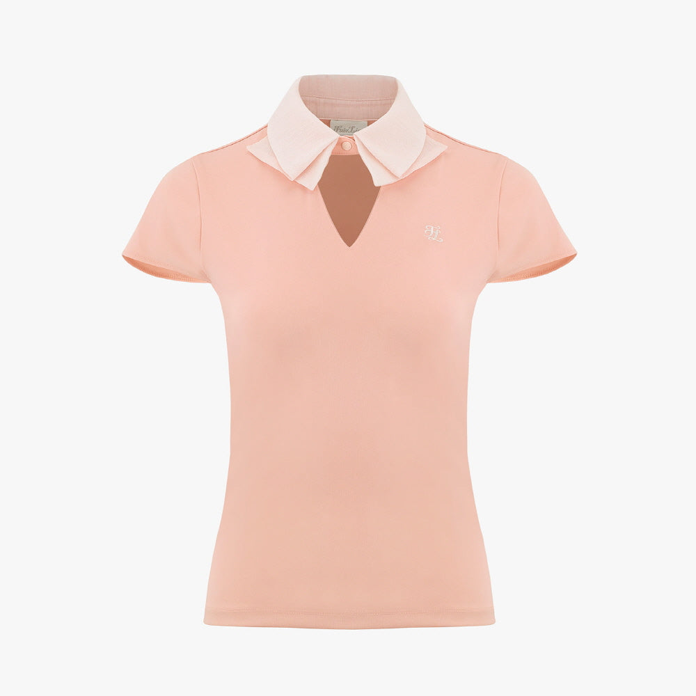 COLLAR POINT T-SHIRT(PINK CHORAL)