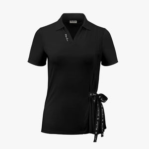 PLEATED RIBBON T-SHIRT(BLACK)