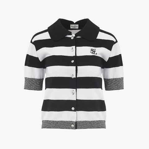 STRIPED PETIT KNIT(BLACK)