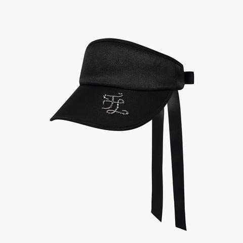 SATIN BEADS VISOR(BLACK)