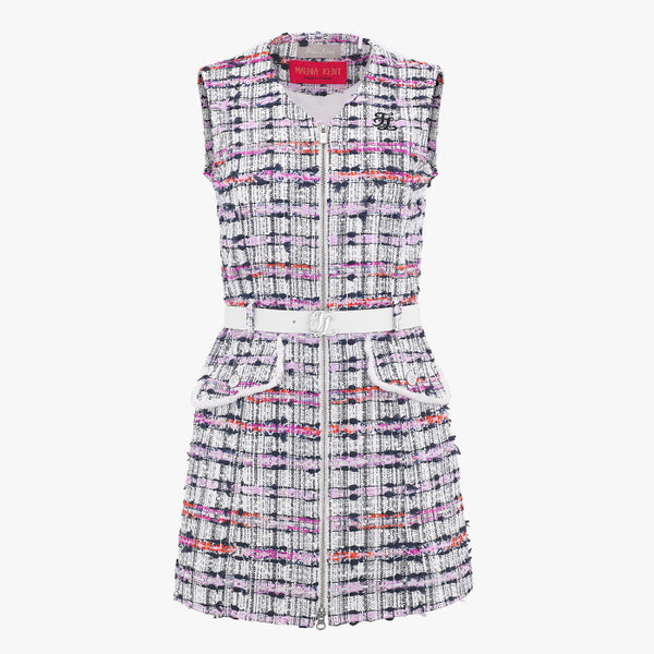 TWEED V-NECK DRESS(WHITE)