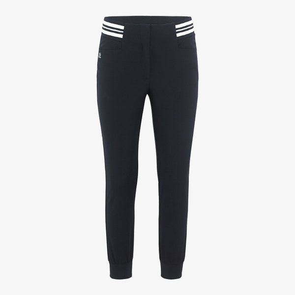 ELASTIC WAISTBAND JOGGER PANTS(BLACK)