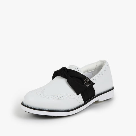 RIBBON OXFORD GOLF SHOES(WHITE)