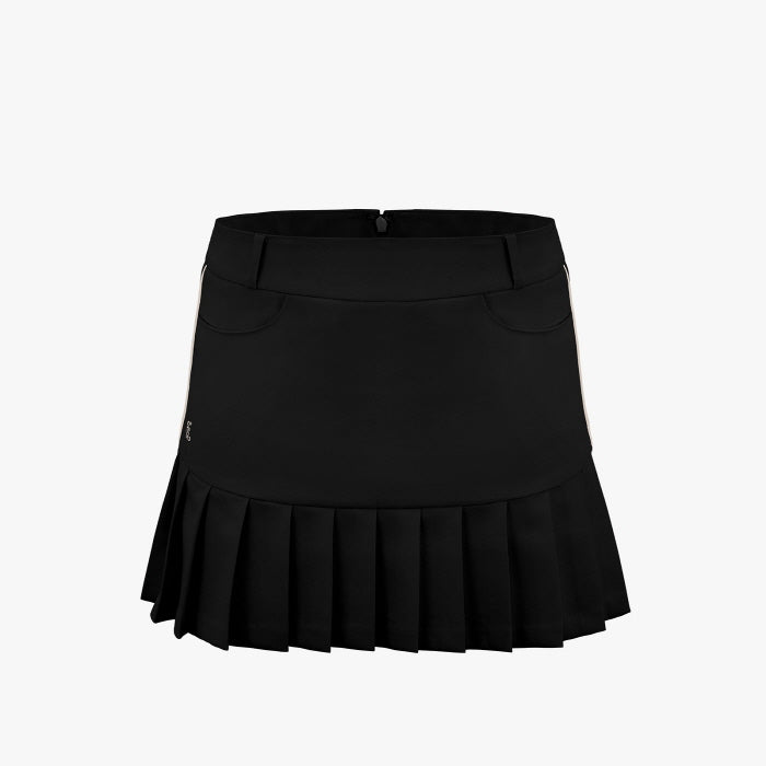 HEMLINE PLEATS SKIRT(BLACK)