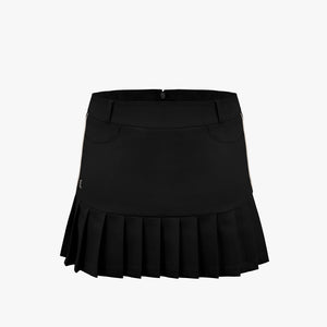 HEMLINE PLEATS SKIRT(BLACK)