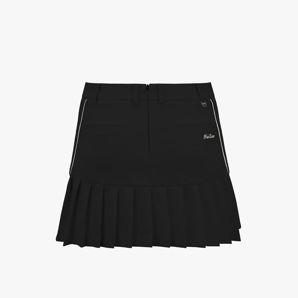 HEMLINE PLEATS SKIRT(BLACK)