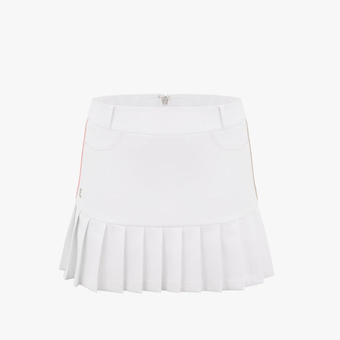 HEMLINE PLEATS SKIRT(WHITE)