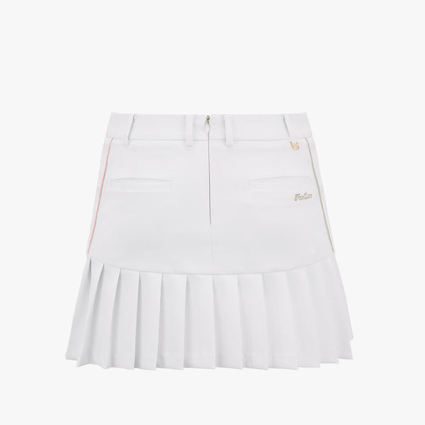 HEMLINE PLEATS SKIRT(WHITE)