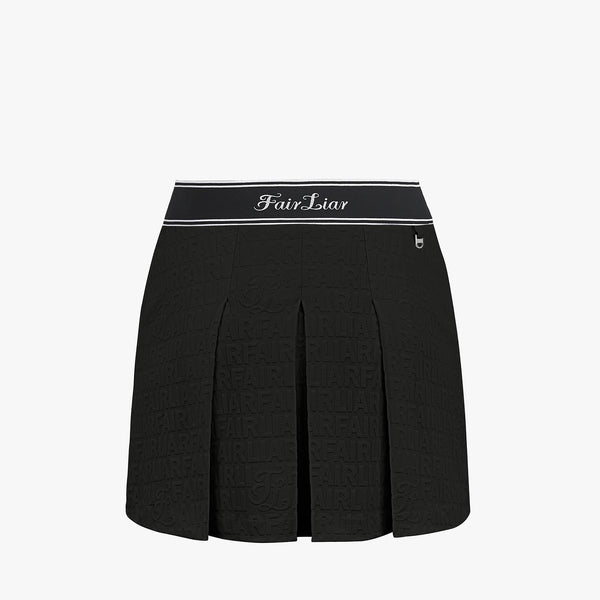 LOGO JACQUARD ELASTIC WAISTBAND SKIRT(BLACK)