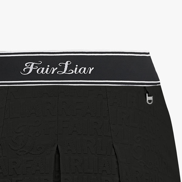 LOGO JACQUARD ELASTIC WAISTBAND SKIRT(BLACK)