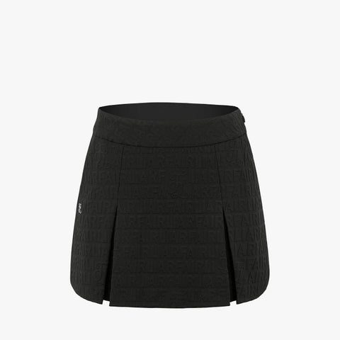 LOGO JACQUARD ELASTIC WAISTBAND SKIRT(BLACK)